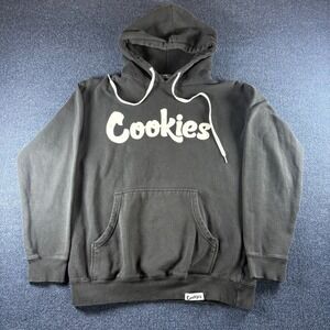 Cookies SF Mens Logo Pullover‎ Hoodie Black White Streetwear Fleece Sweatshirt M